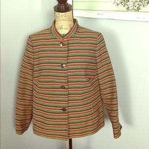 Talbots Petite 14WP multicolored striped jacketEUC